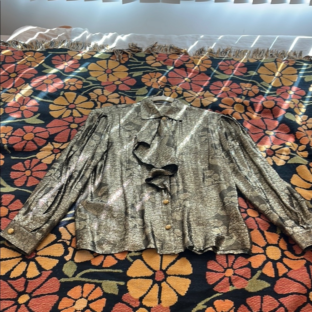 Vintage Louis Feraud Gold Sheer Blouse